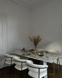 Set di 2 sedie da pranzo MARIPOSA Velluto Bianco sporco