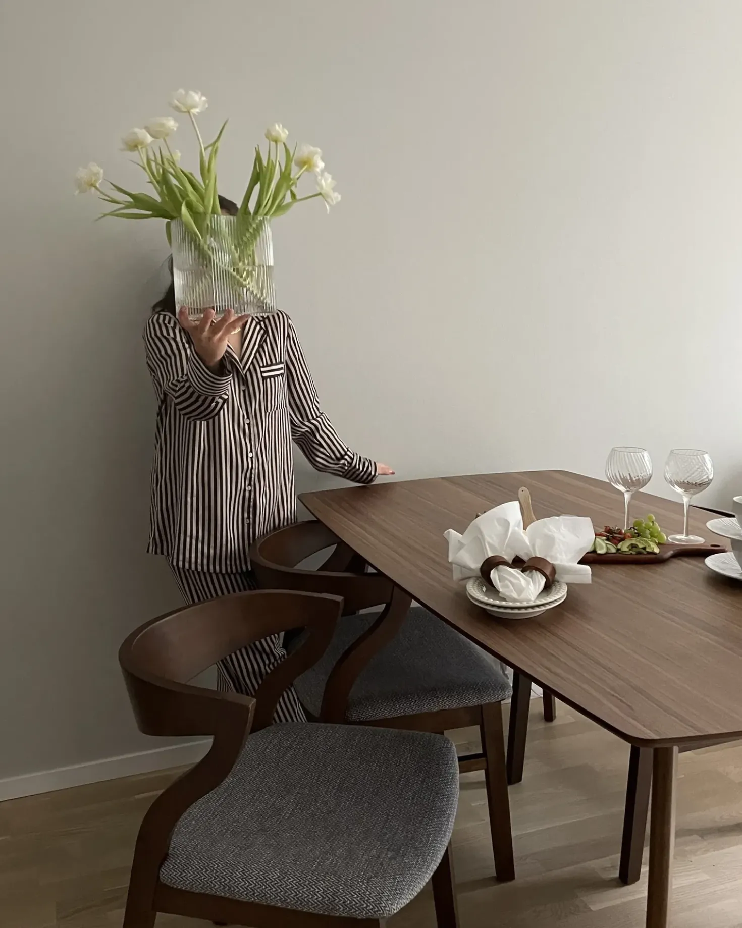 Set di 2 sedie da pranzo MAROA Legno Grigio chiaro
