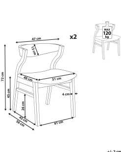 Set di 2 sedie da pranzo MAROA Legno Beige chiaro