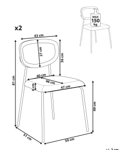 Set di 2 sedie da pranzo MAYETTA Metallo Arancione