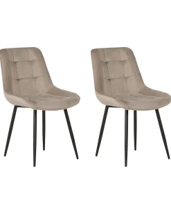 Set di 2 sedie da pranzo MELROSE Velluto Tortora
