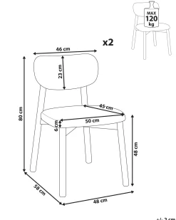 Set di 2 sedie da pranzo MILLS Bouclé Marrone chiaro/Tortora