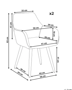 Set di 2 sedie da pranzo MORI Velluto a coste Beige chiaro
