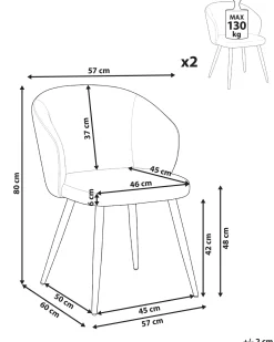 Set di 2 sedie da pranzo MOUNDVILLE Tessuto Bianco sporco