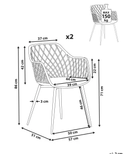 Set di 2 sedie da pranzo NASHUA Nero