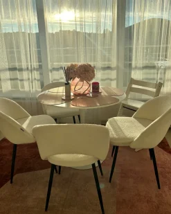 Set di 2 sedie da pranzo ONAGA Bouclé Bianco
