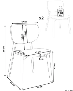 Set di 2 sedie da pranzo OVERLY Legno Marrone