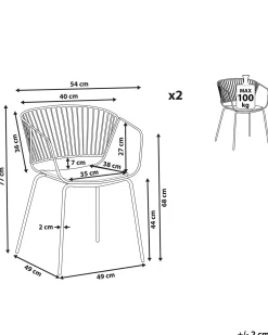 Set di 2 sedie da pranzo RIGBY Metallo Rame