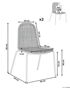 Set di 2 sedie da pranzo ROXTON Rattan Naturale
