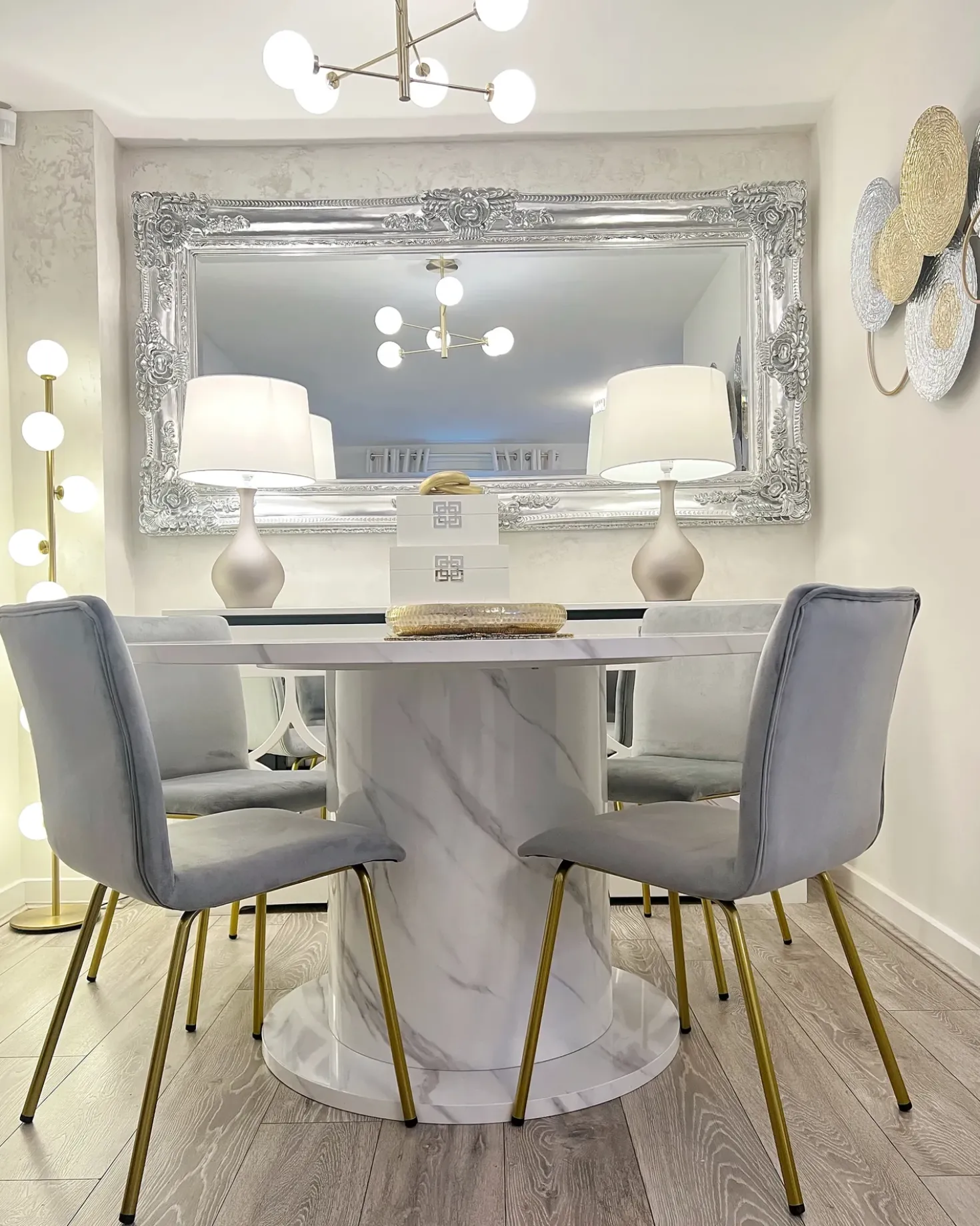 Set di 2 sedie da pranzo RUBIO Velluto Grigio