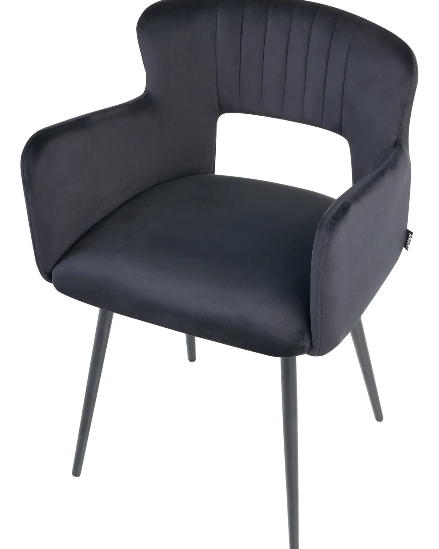 Set di 2 sedie da pranzo SANILAC Velluto Nero