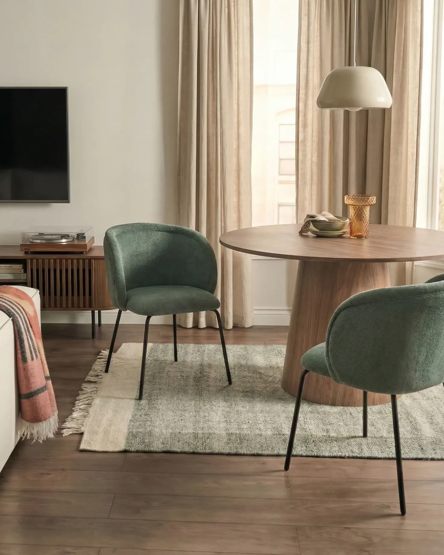 Set di 2 sedie da pranzo SARASOTA Tessuto Verde chiaro