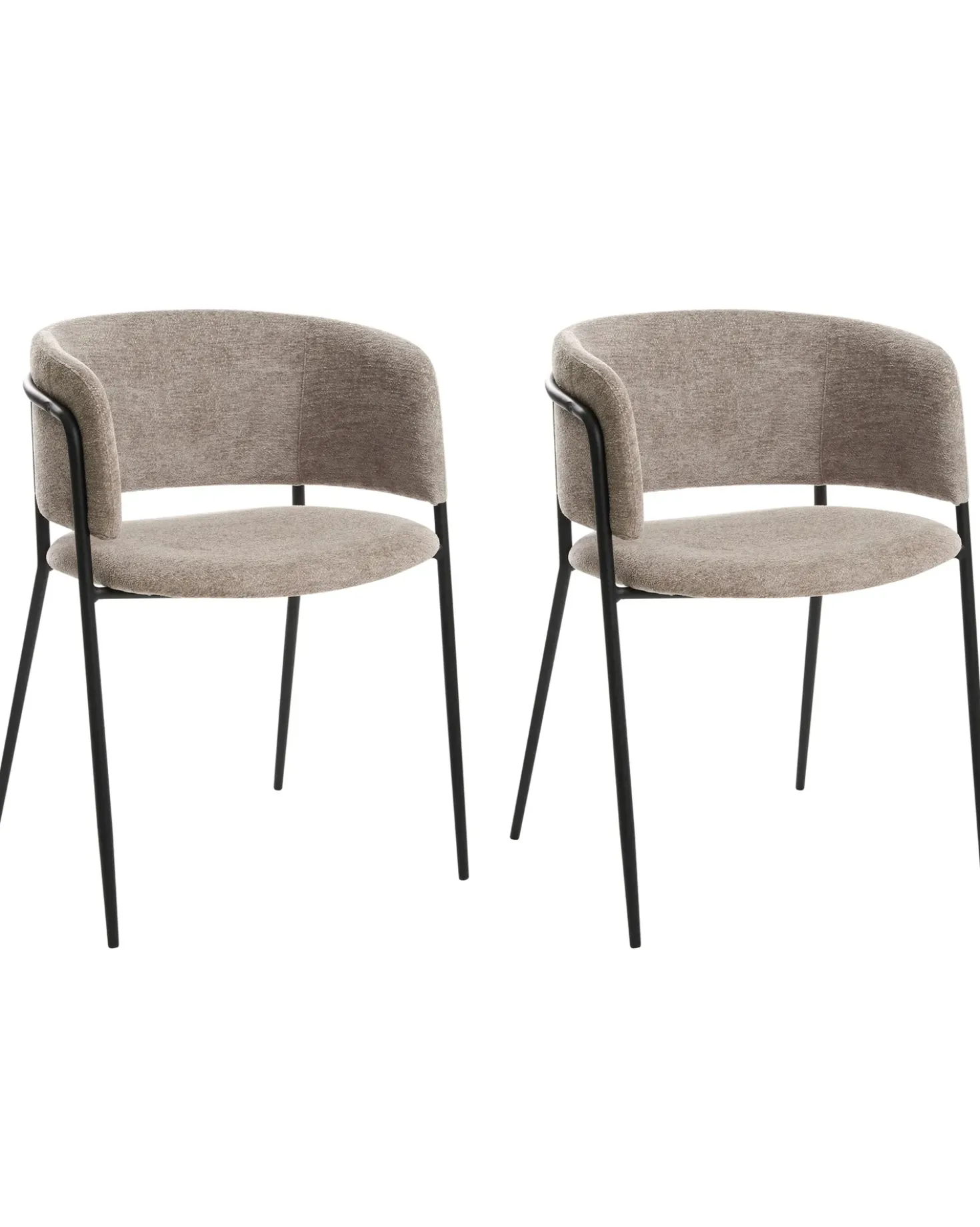 Set di 2 sedie da pranzo SPRINGER Ciniglia Tortora