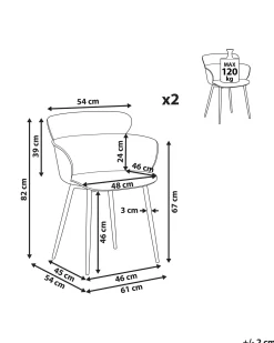 Set di 2 sedie da pranzo SUMKLEY Bianco