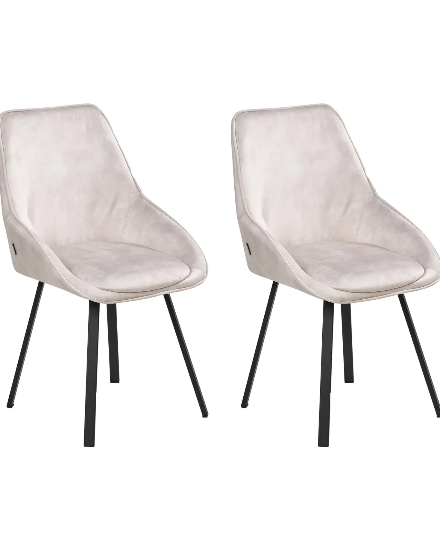 Set di 2 sedie da pranzo TERLTON Velluto Beige chiaro