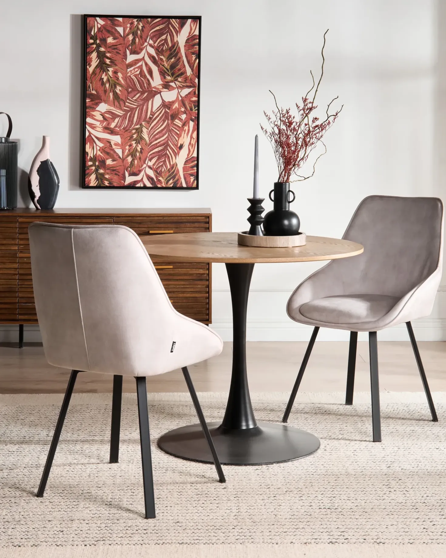 Set di 2 sedie da pranzo TERLTON Velluto Beige chiaro