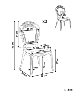 Discount Beliani Set di 2 sedie da pranzo VERMONT Trasparente