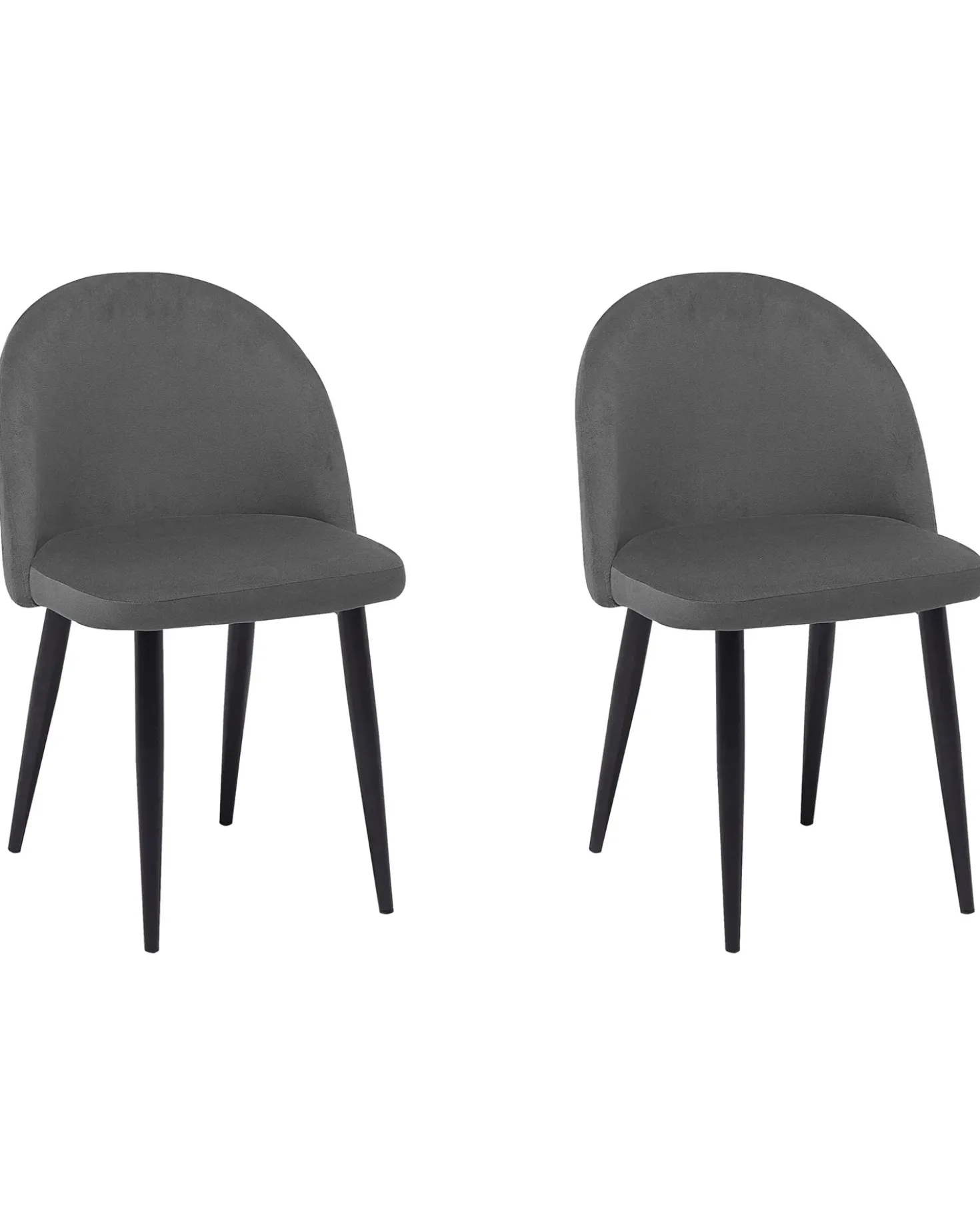 Set di 2 sedie da pranzo VISALIA Velluto Grigio