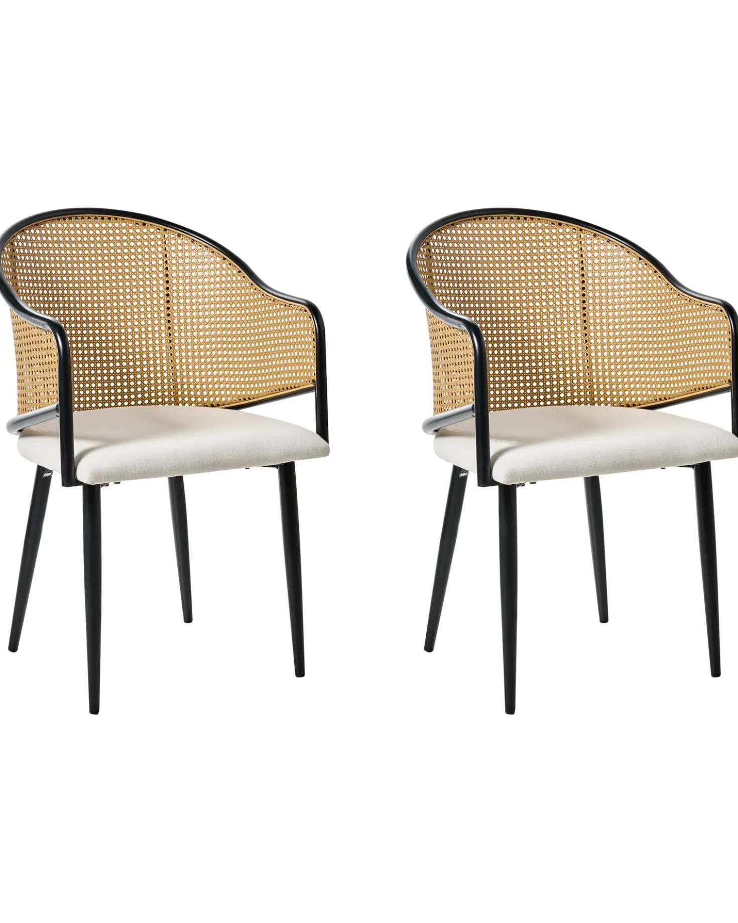 Set di 2 sedie da pranzo WEIMAR Metallo Nero