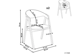 Set di 2 sedie da pranzo YUBA Legno Grigio chiaro