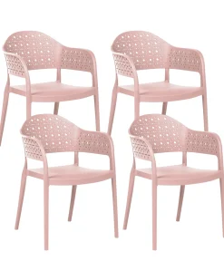 Beliani Set di 4 sedie NARINO Rosa