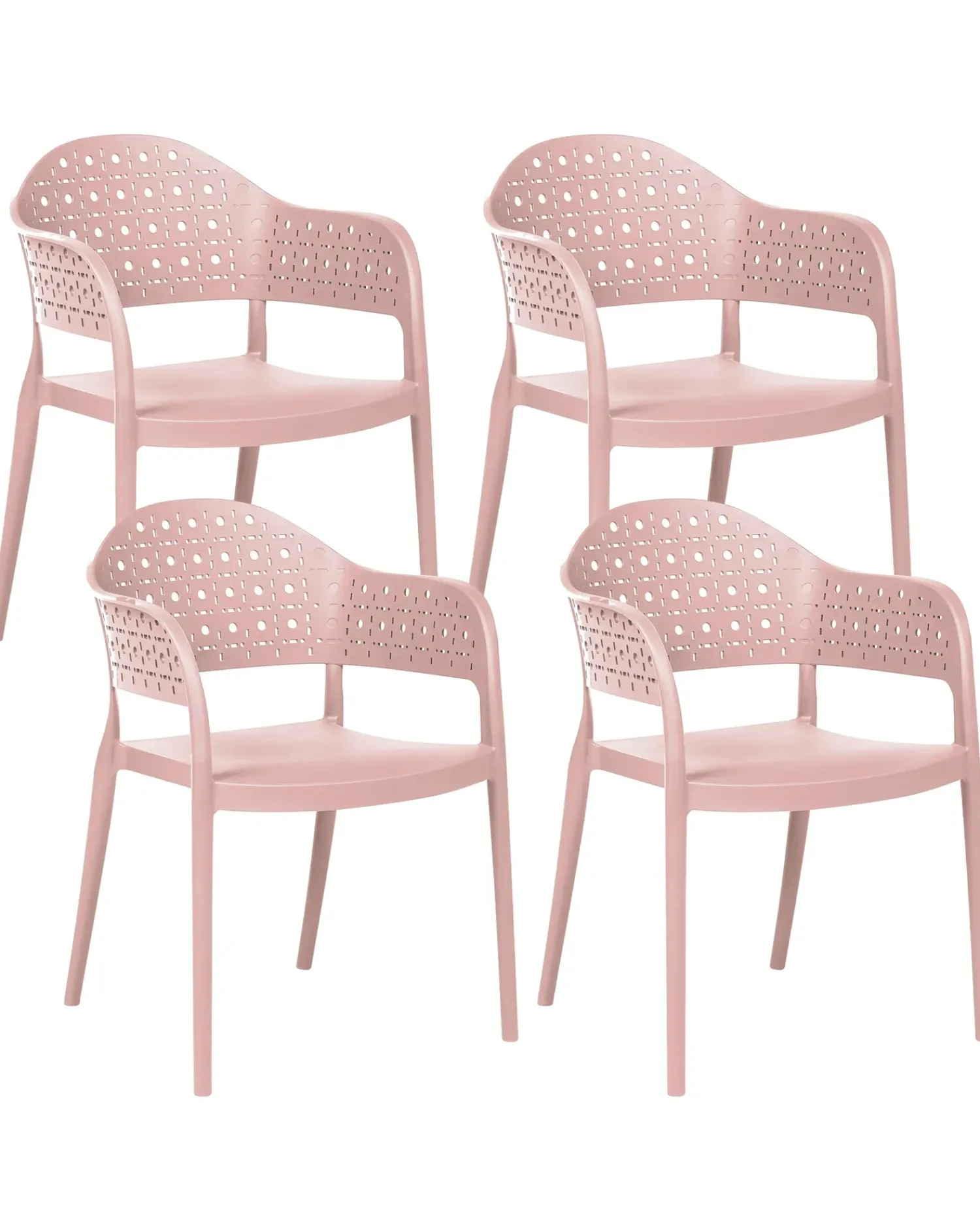 Beliani Set di 4 sedie NARINO Rosa