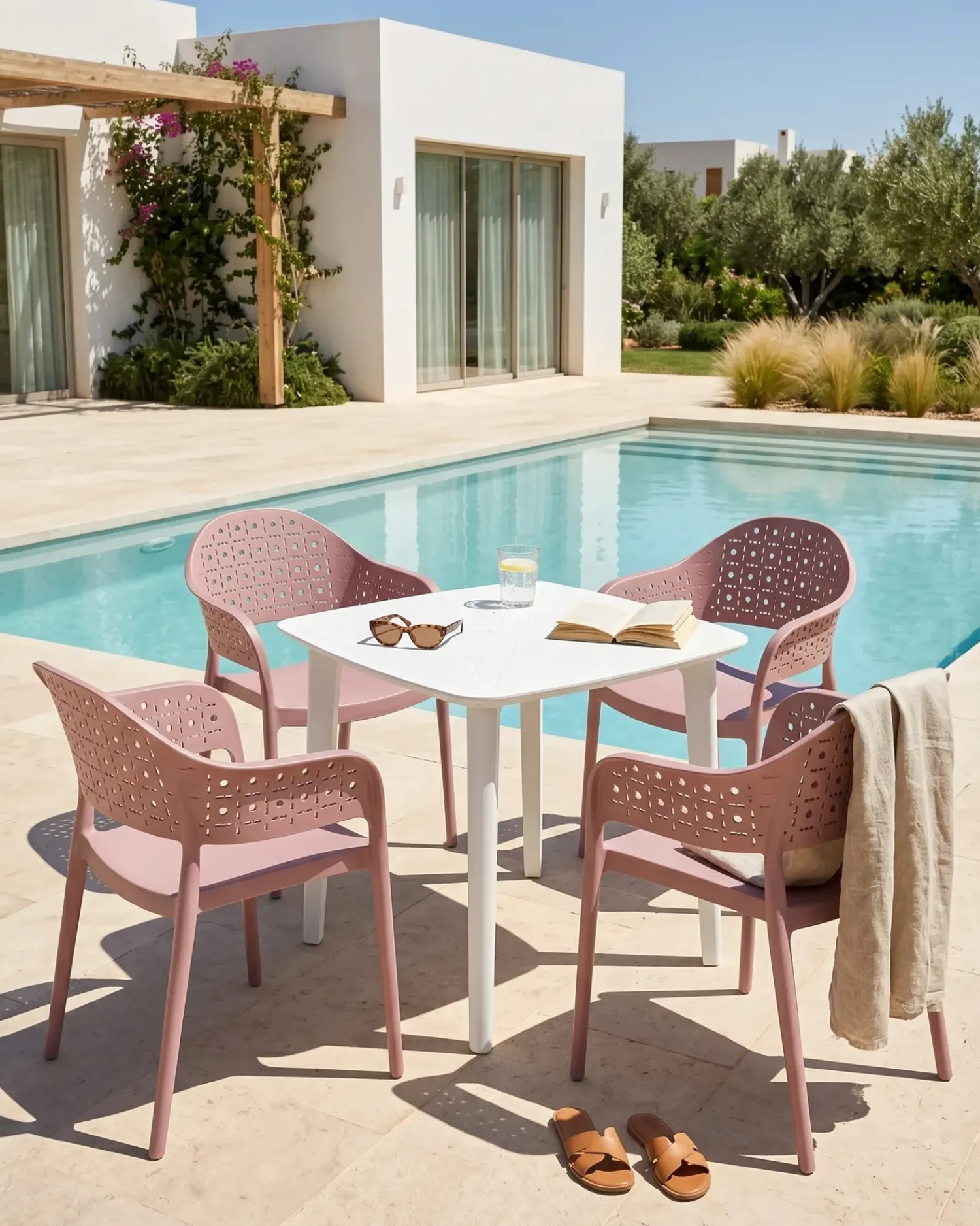 Beliani Set di 4 sedie NARINO Rosa