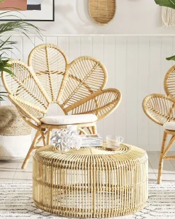 New Beliani FLORENTINE Rattan Naturale Beige Marrone