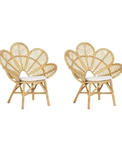 New Beliani FLORENTINE Rattan Naturale Beige Marrone