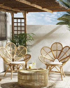 New Beliani FLORENTINE Rattan Naturale Beige Marrone