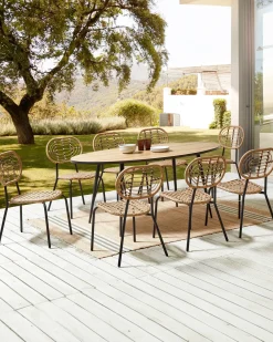 Hot Beliani PRATELLO Rattan sintetico (PE) Naturale Beige Naturale Nero