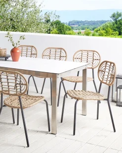 Hot Beliani PRATELLO Rattan sintetico (PE) Naturale Beige Naturale Nero