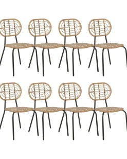 Hot Beliani PRATELLO Rattan sintetico (PE) Naturale Beige Naturale Nero