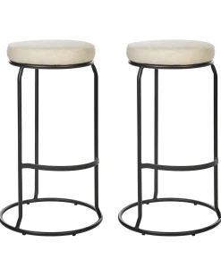 Set di 2 sgabelli da bar MILROY Pelle sintetica Beige chiaro