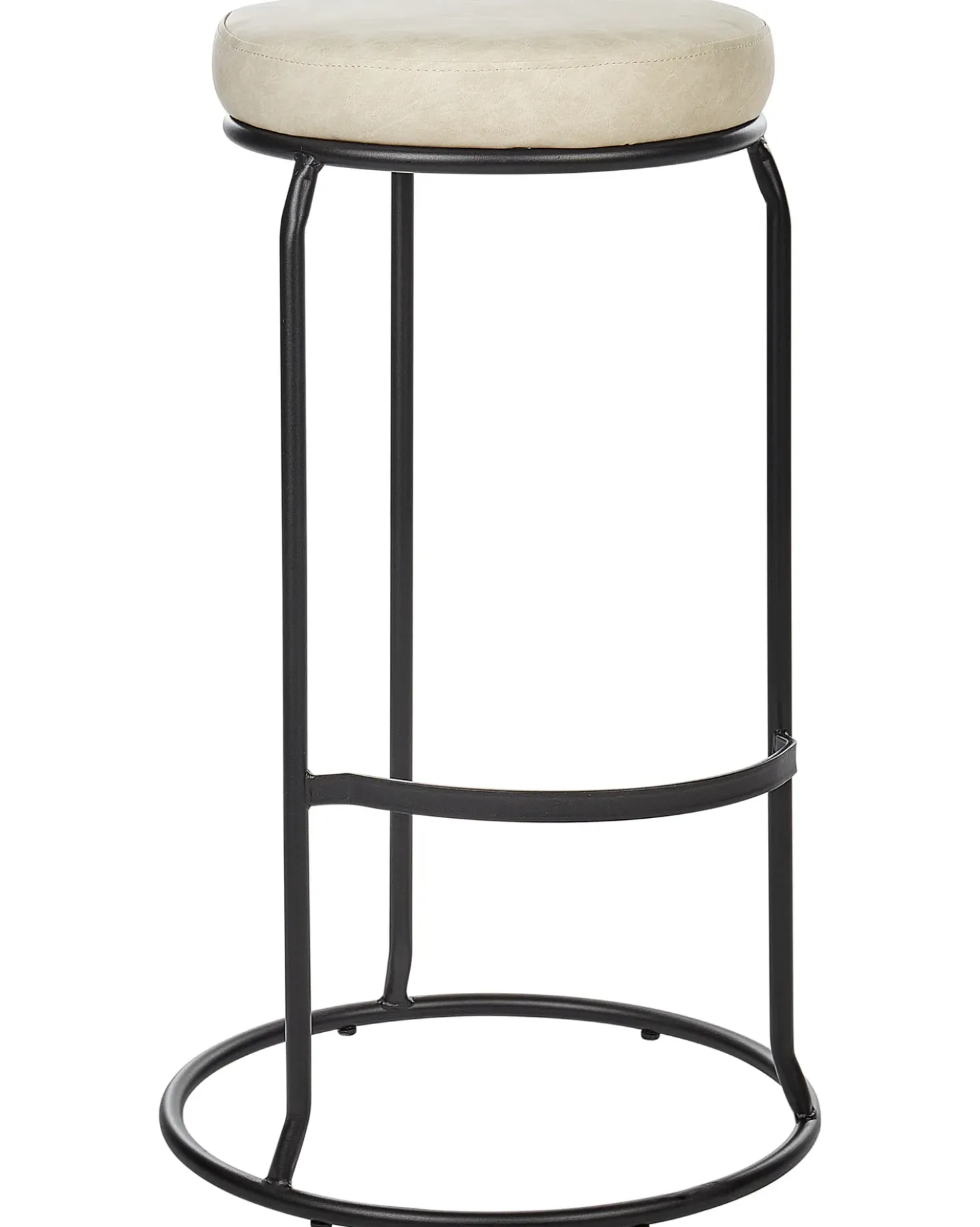 Set di 2 sgabelli da bar MILROY Pelle sintetica Beige chiaro