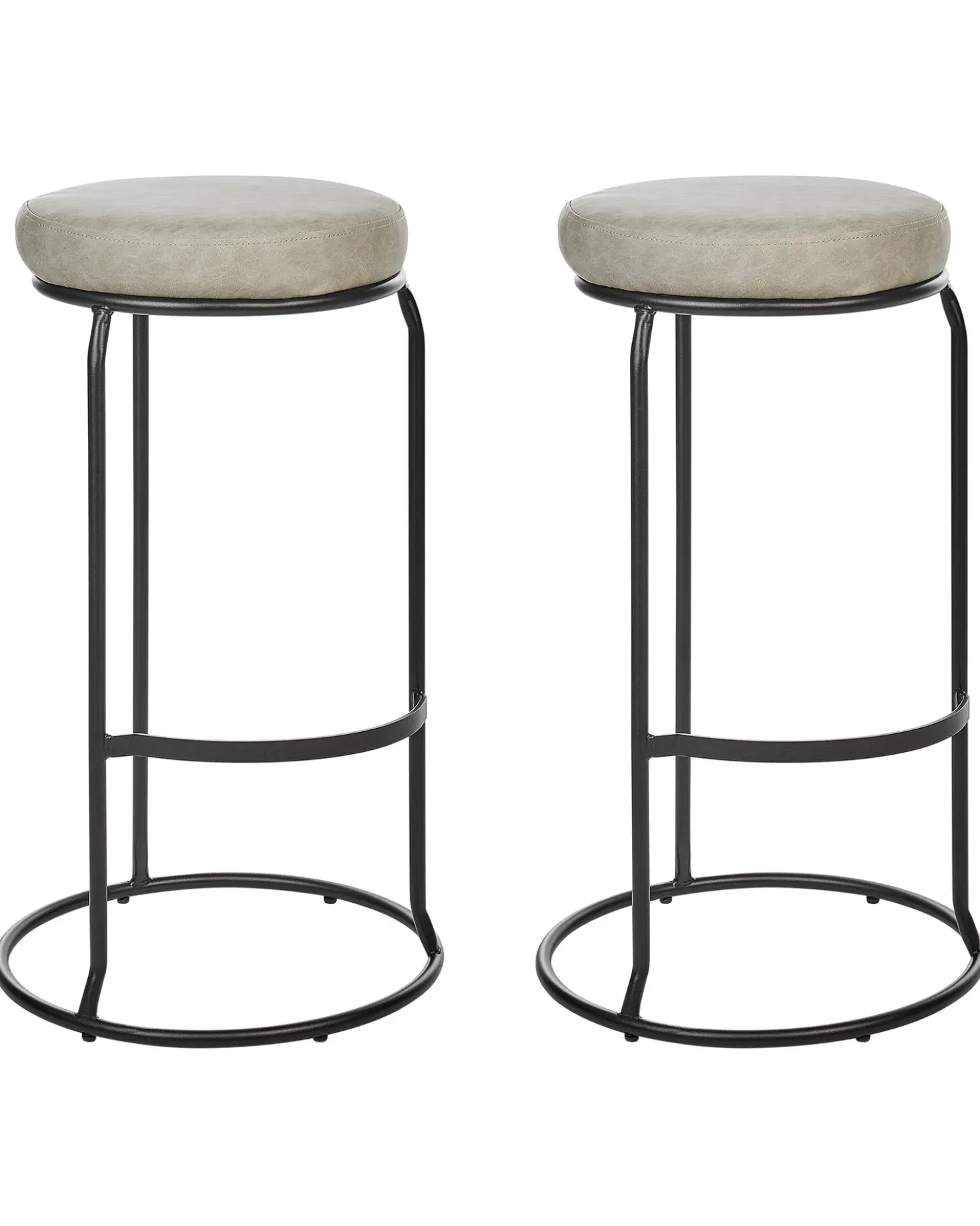 Set di 2 sgabelli da bar MILROY Pelle sintetica Grigio chiaro