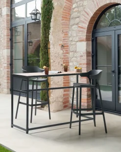 Clearance Beliani Set di 2 sgabelli da bar per giardino GUBBIO Nero