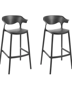 Clearance Beliani Set di 2 sgabelli da bar per giardino GUBBIO Nero