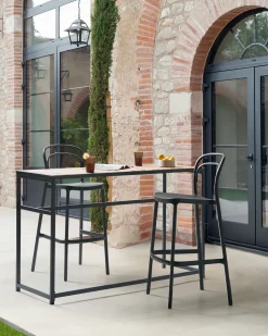 Online Beliani Set di 2 sgabelli da bar per giardino PORANO Nero