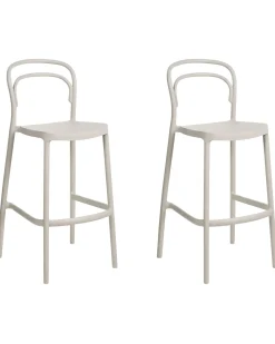 Clearance Beliani Set di 2 sgabelli da bar per giardino PORANO Beige