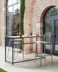 Clearance Beliani Set di 2 sgabelli da bar per giardino PORANO Beige