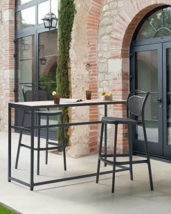 Clearance Beliani Set di 2 sgabelli da bar per giardino CELLENO Nero