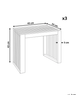 Clearance Beliani Set di 3 sgabelli da giardino BELLANO Legno d'acacia Marrone