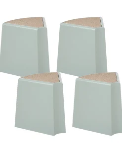 Best Beliani Set di 4 sgabelli da giardino EVROS Verde menta Marrone Verde
