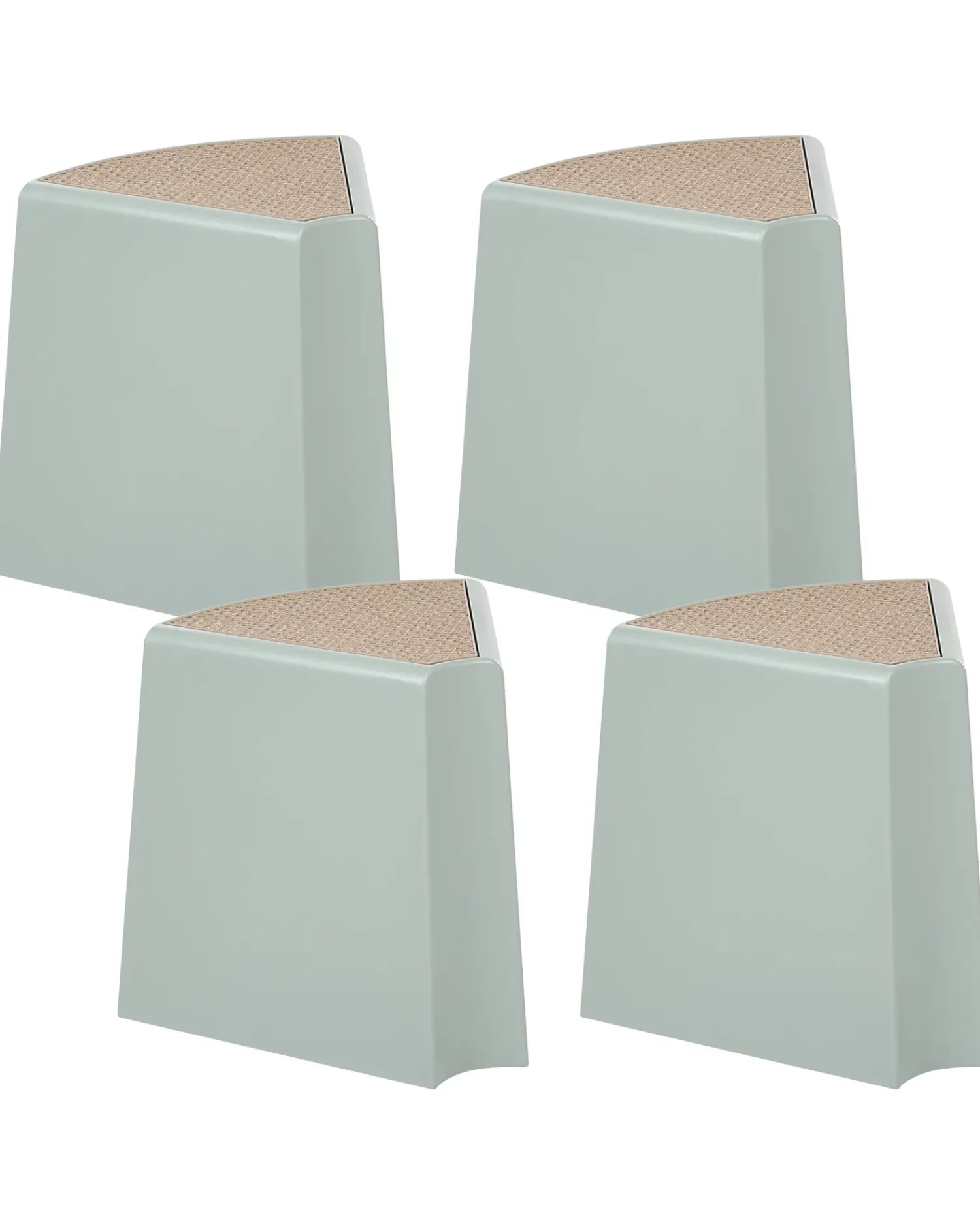 Best Beliani Set di 4 sgabelli da giardino EVROS Verde menta Marrone Verde