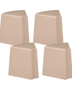 Best Beliani Set di 4 sgabelli da giardino EVROS Beige Beige Marrone