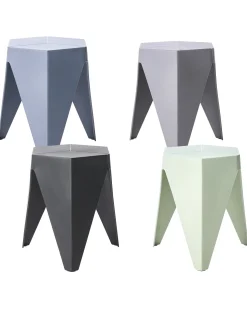 Outlet Beliani Set di 4 sgabelli da giardino KARAVOS Multicolore Blu Verde Grigio Multicolore