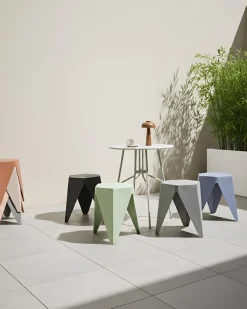 Outlet Beliani Set di 4 sgabelli da giardino KARAVOS Multicolore Blu Verde Grigio Multicolore