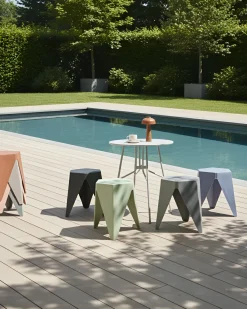 Outlet Beliani Set di 4 sgabelli da giardino KARAVOS Multicolore Blu Verde Grigio Multicolore