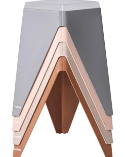 Discount Beliani Set di 4 sgabelli da giardino KARAVOS Multicolore Rosa Rosso Marrone Grigio Multicolore